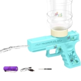 Holi Electric Water Gun | 2 Modes | Water Column + Spray |Range 30-35 Feet| Blue | with Free 2 Size Water Container | 350 ML + 500 ML | PoPo Toys (Fun Electric – Blue)