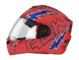 Steelbird SBA-1 R2K Live ISI Certified Full Face Graphic Helmet (Medium 580 MM, Glossy Fluo Watermelon/Blue with Clear Visor)