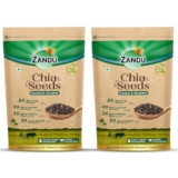 Zandu Chia Seeds- 200GM (Pack of 2) I Premium & Raw Seeds I Rich in Omega-3 Fatty Acids I Helps in Weight Management I Rich in Dietary Fiber I Rich in Protein I Resealable Pack