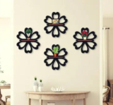 Sage Wooden Wall Shelf Shelves Art Hanging Decor for Wall Decoration Items Home Decor(15x15cm) MDF (Medium Density Fiber) Wall Shelf(Number of Shelves – 4, Black)