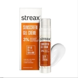 Streax Sunscreen Gel Crème SPF 50 PA+++, 50g | 3% Niacinamide | Serum Infused Sunscreen | Non-Oily, No White Cast | Hydrating & Brightening