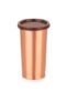ATTRO Swara Copper Tumbler Glass with Lid, Pure Copper, Durable & Stylish, Ideal for Ayurvedic Use, Water Drinking, Travel, Home & Office – 450ml, Matte
