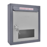 Plantex All in one Multipurpose use Box- Letter Box/Post Box for Gate Home and Office/Suggestion Box for Office use/Complaint/Donation Box with Lock Table Top or Wall Mount Pack of 1 – (Grey)