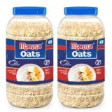 Manna Oats 2Kg Jar, White oats. Source of protein and high in fibre. 1kg (Pack of 2)