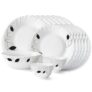 Larah by Borosil Shadow Fluted Series Opalware Dinner Set | 19 Pieces for Family of 6 | Microwave & Dishwasher Safe | Bone-Ash Free | Crockery Set for Dining & Gifting | Plates & Bowls | White