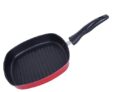 Nirlon Non Stick Aluminium Square Grill Pan 24.5cm Gas Stove Compatible Only[3mm_Clasic_GP24.5]