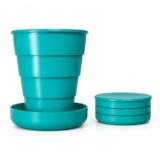 The Cool GrandMom Foldable Travel Glass | Collapsible Folding Travel Cup with Lid | Portable Silicone Drinking Glass | Leakproof & Reusable Cup for Traveling, Camping, School & Outdoor Use (Pack OF 1)