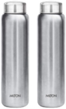 MILTON Aqua 1000 Stainless Steel Water Bottle, 1 pc, 950 ml, Silver (Pack of 2)