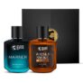 Beardo Whisky Smoke Bourbon Perfume 50ml & Mariner Perfume 50ml Combo | Long Lasting Perfume For Men | Oriental, Woody, Leathery | Fresh, Aqua Notes | Gift Set | Rakhi Gift for Brother | Gift for boyfriend | Gift for Men | Gift for Brother