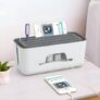Planet Strong Material Cable Management Box with Mobile Stand/Wire Organiser/Cable Organiser for Desk/Surge Protector Hiding Cover Organizer for Home, Office (White & Grey) (Pack of 1)