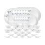 La Opala, Novo Collection, Opal Glass Dinner Set 35 pcs, Aqua Spray, White