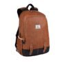 Gear Classic 20L Small Faux Leather Water Resistant Anti Theft 3 Compartment Laptop Backpack/Office Backpack for Men/Women (Tan-Black)