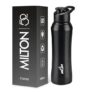 MILTON Comet 1000 Stainless Steel Water Bottle 1000 ml, Single Walled, ISI Certified I Leak Proof Lid, Rust Proof I For School, Office, Gym I Black
