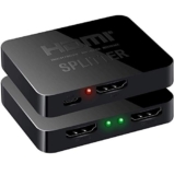 Etzin HDMI Splitter 1 in 2 Out, 4K hdmi Splitter for Dual Monitors Duplicate/Mirror Only, 1×2 Splitter 1 to 2 Amplifier for Full HD 1080P 3D with HDMI Cable (1 Source into 2 Displays)-(EPL-442H)