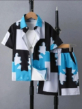 OptNshop Boys Casual Shirt Shorts(Blue)