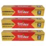 Freshee 72m Aluminium Silver Kitchen Foil Roll Paper Pack of 3, 11 Micron Thick Food wrap Disposable Food Parcel Fresh Food