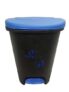 Cello Plastic Pedal Step-On Garbage Dustbin 50 Ltr, Black-Blue