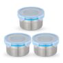 STEELLOCK Stainless Steel Airtight Container| Leak Proof Tiffin Lunch & Storage Boxes | SL-1302-set of 3, 550ml each, Blue
